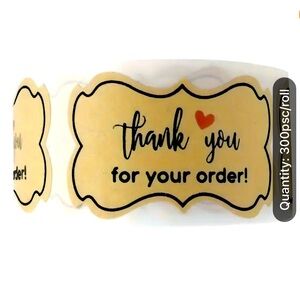 Labels - Thank you for your Order Label, 300 Count, New